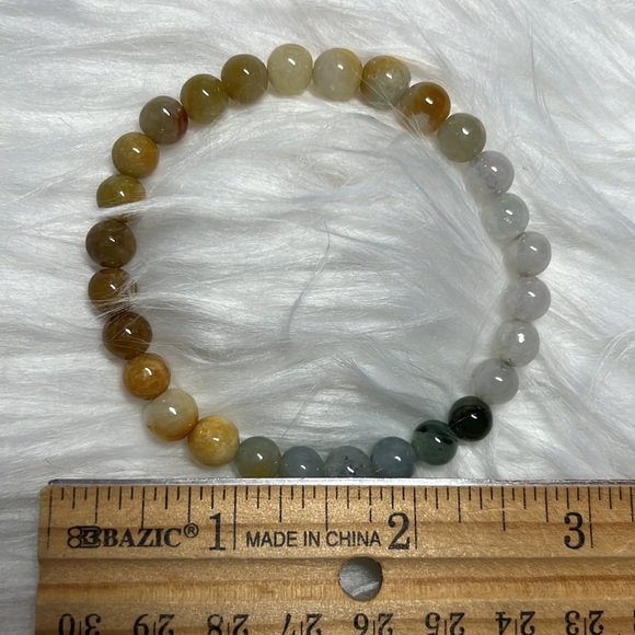 Free natural jade stretchy bracelet ombré bi-color with any purchase rare find! - Picture 2 of 5